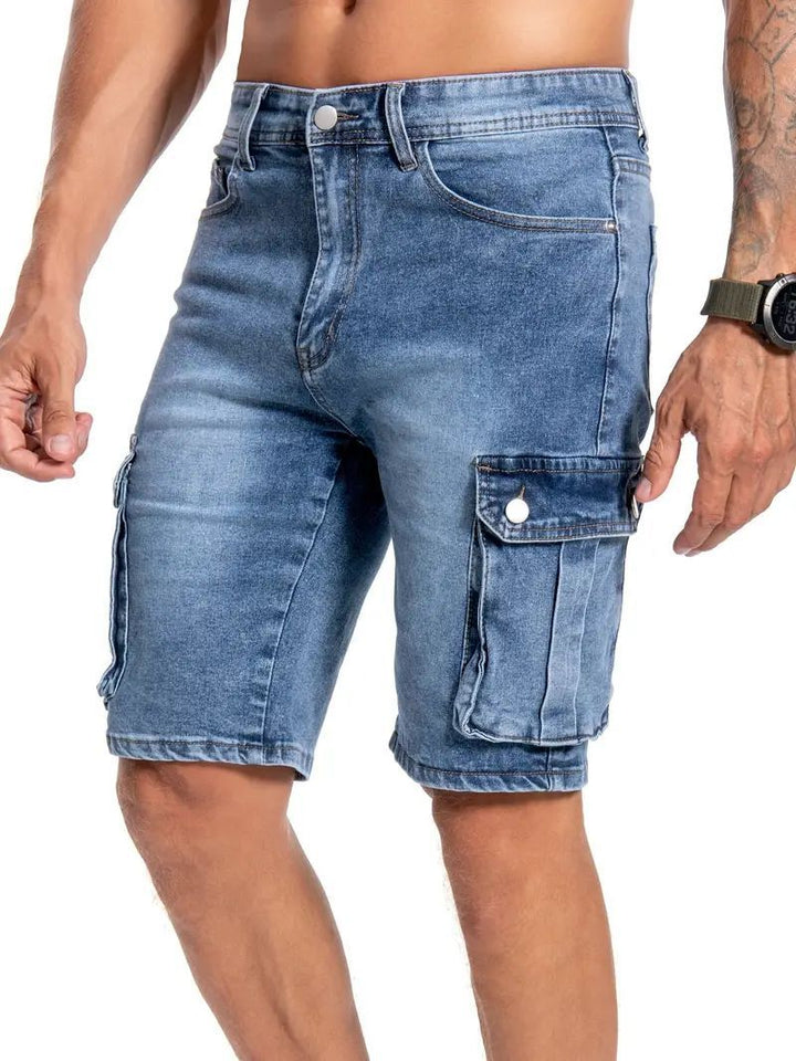Men’s Utility Stretch Denim Cargo Shorts