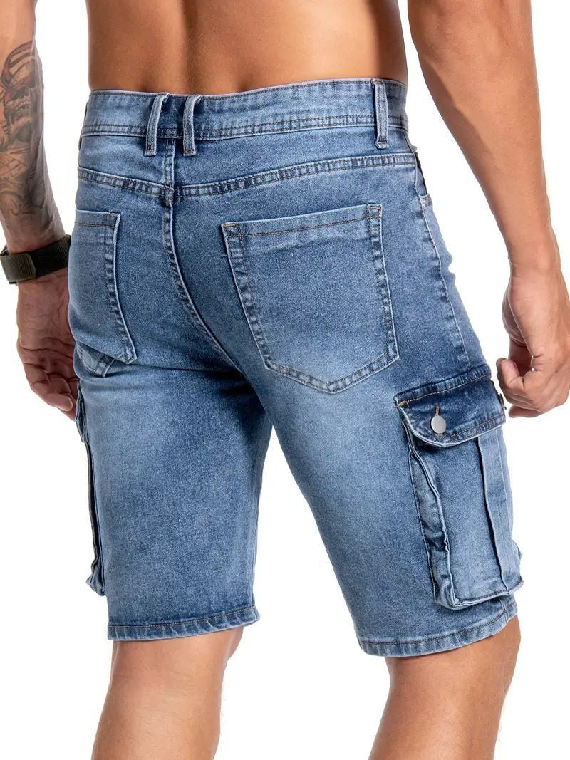 Men’s Utility Stretch Denim Cargo Shorts