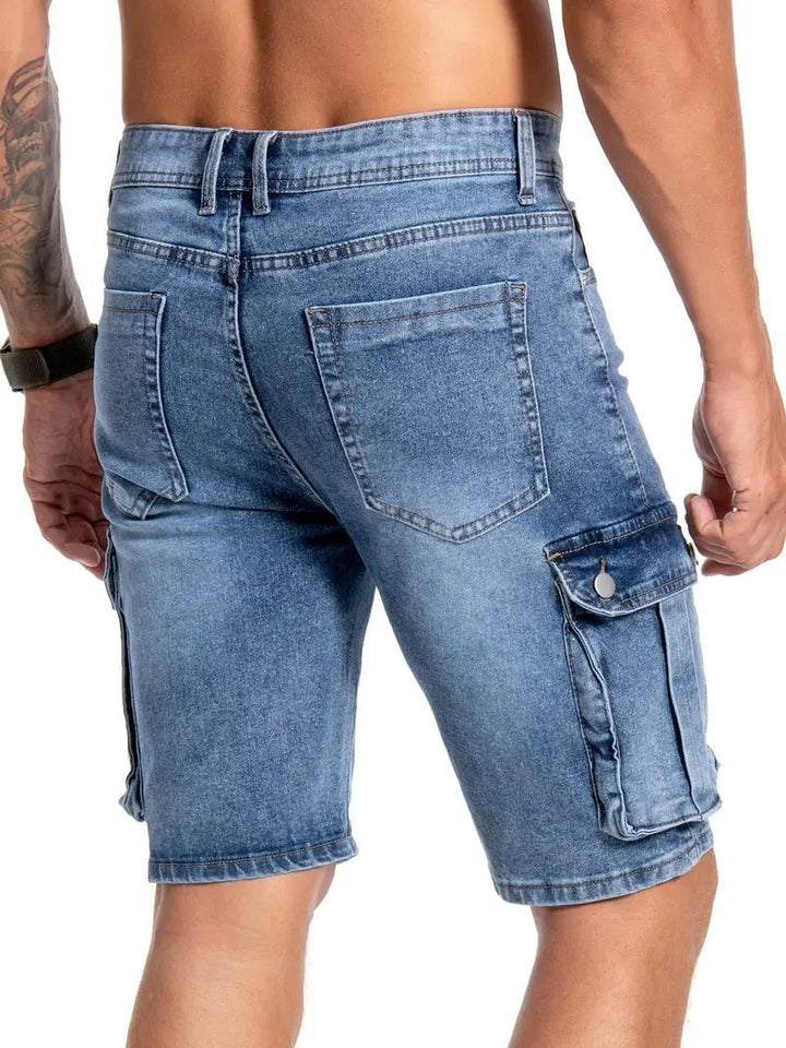 Men’s Utility Stretch Denim Cargo Shorts