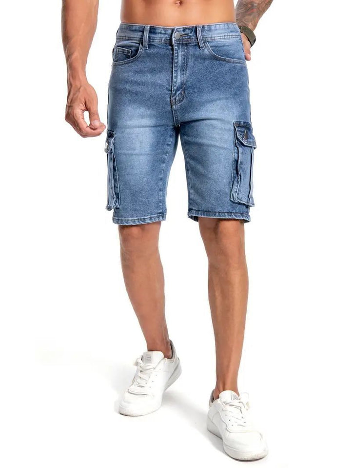 Men’s Utility Stretch Denim Cargo Shorts