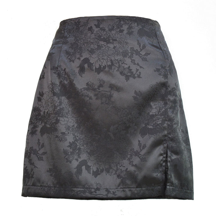 Women’s Satin Floral Mini Skirt