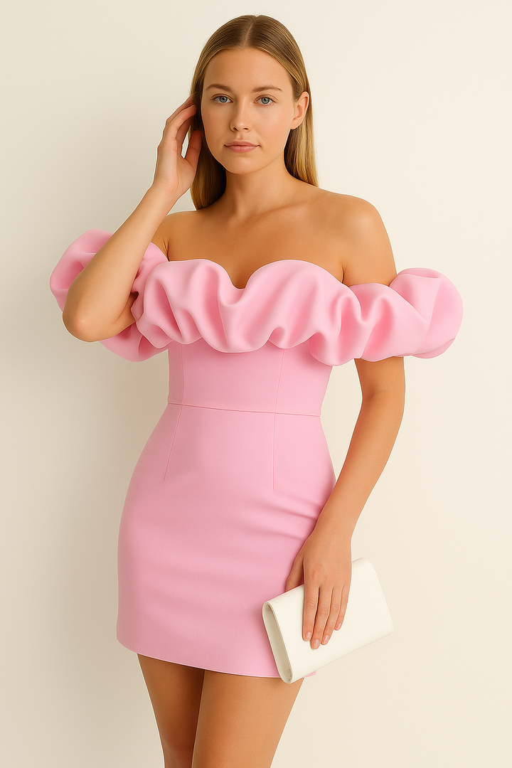 Women's Off-Shoulder Ruffle Mini Dress