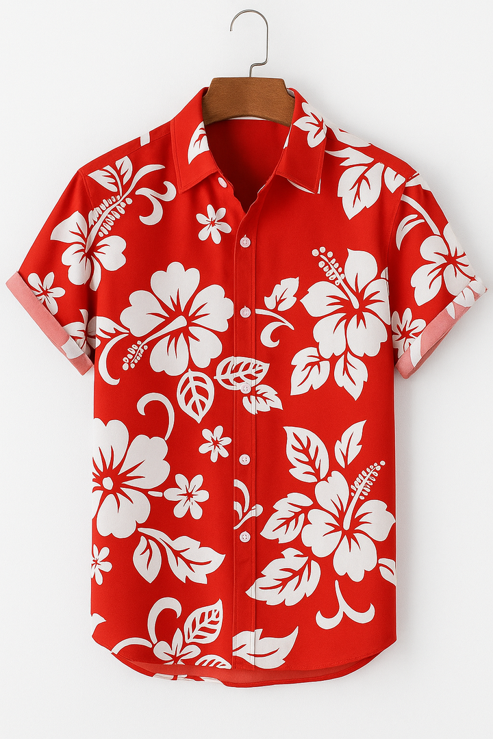 Men’s Tropical Hawaiian Button-Up Shirt