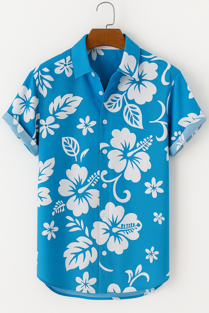 Men’s Tropical Hawaiian Button-Up Shirt