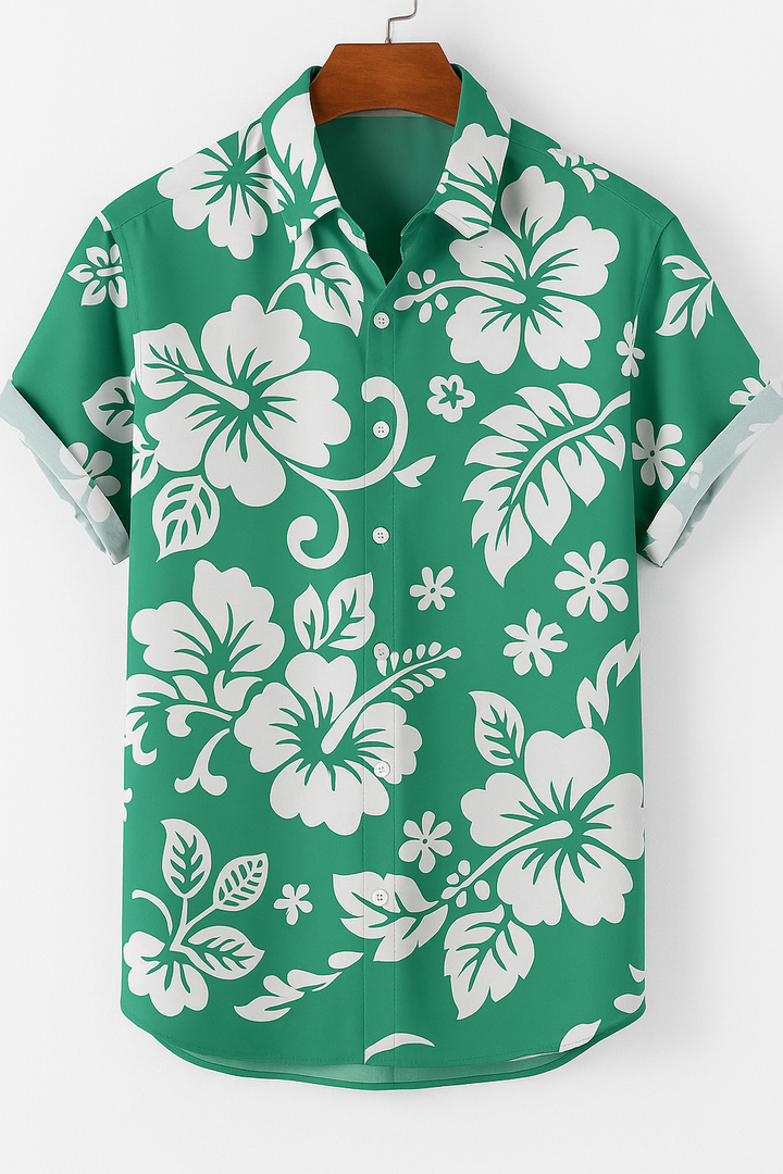 Men’s Tropical Hawaiian Button-Up Shirt
