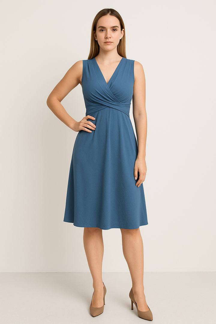 Women’s Sleeveless V-Neck Midi Dress