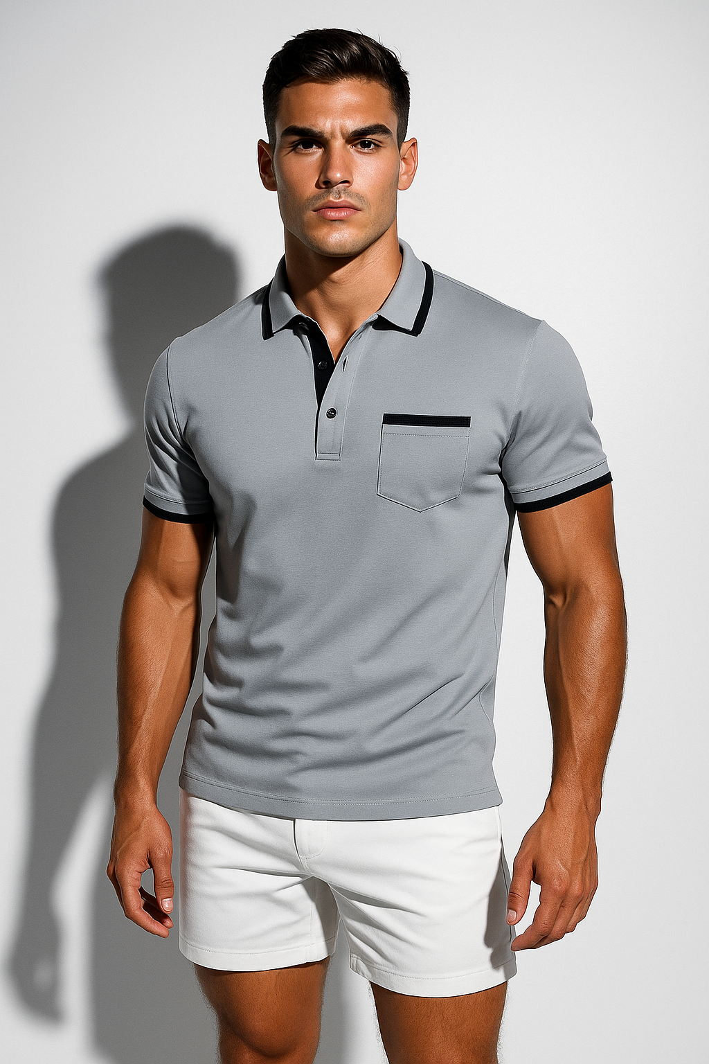 Men’s Casual Contrast Trim Polo Shirt