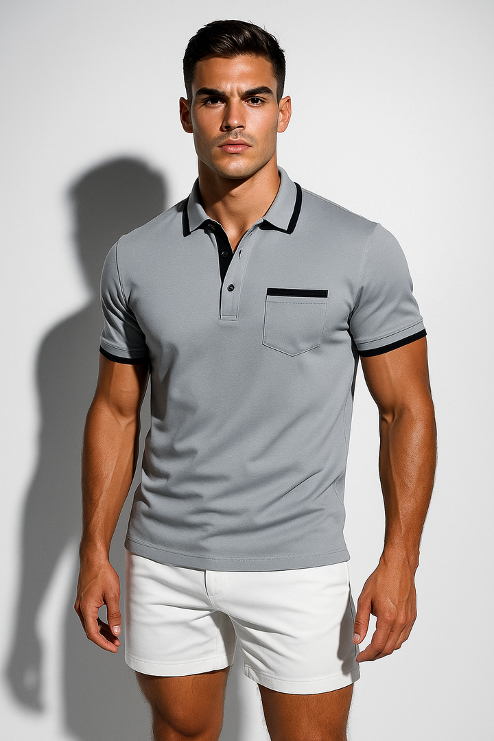 Men’s Casual Contrast Trim Polo Shirt