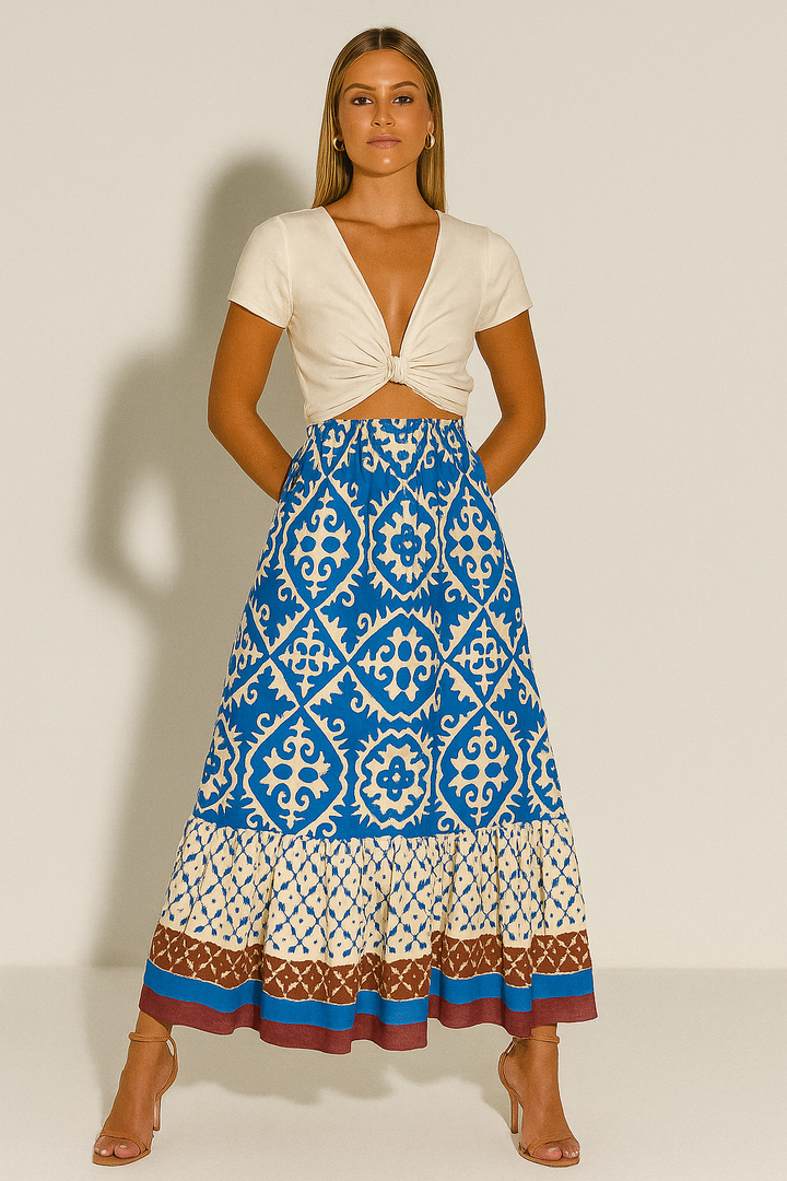 Women’s Boho Print Maxi Skirt