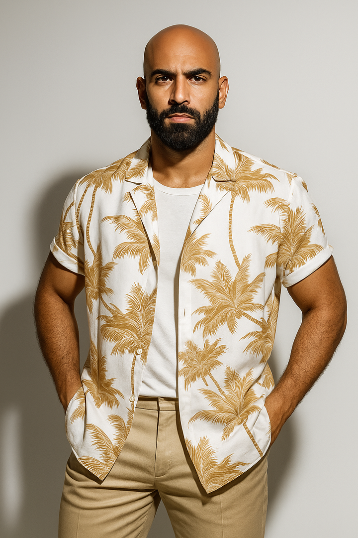 Men’s Palm Print Short Sleeve Shirt