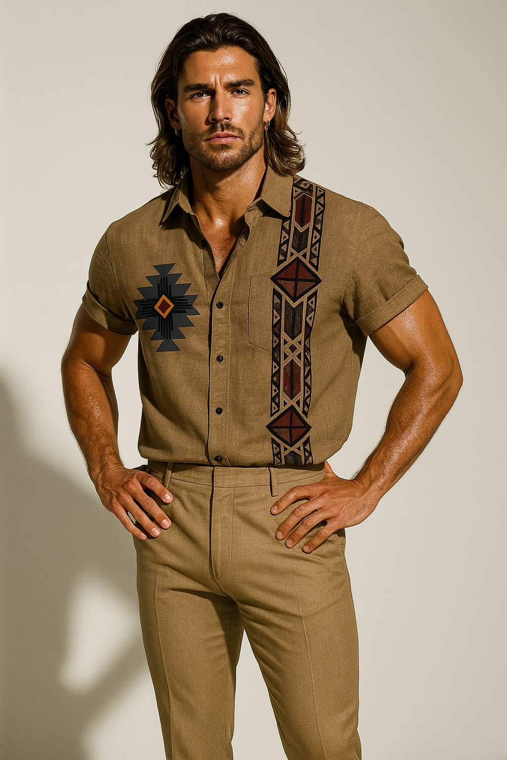 Men’s Southwestern Tribal Print Shirt