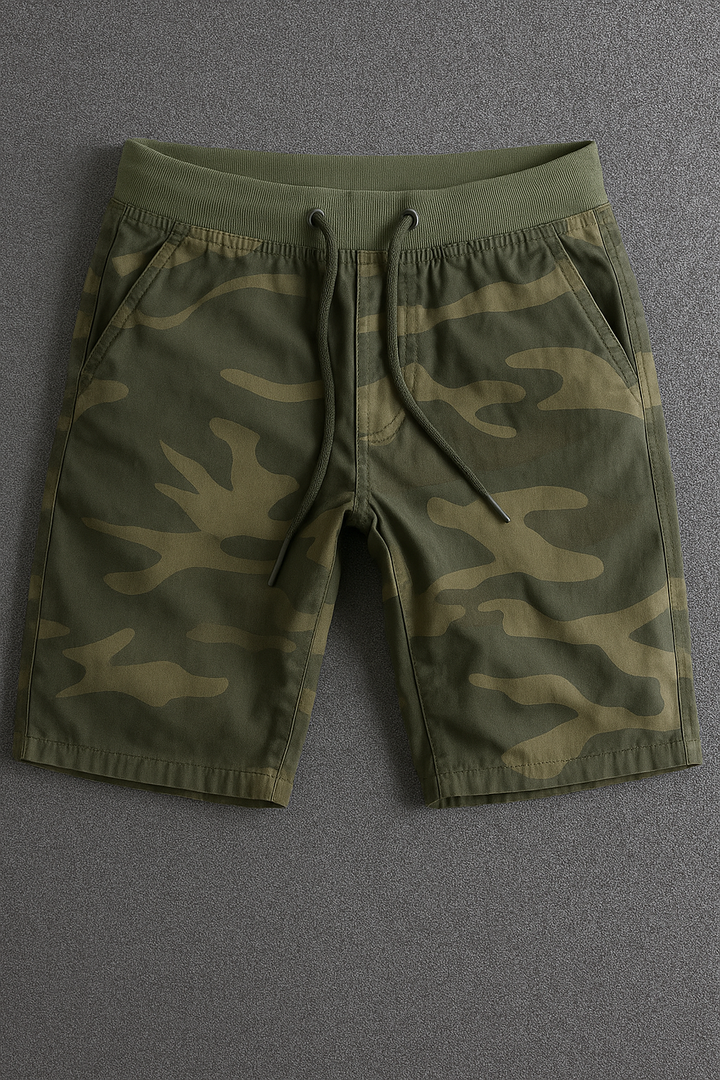 Men’s Camo Print Drawstring Shorts