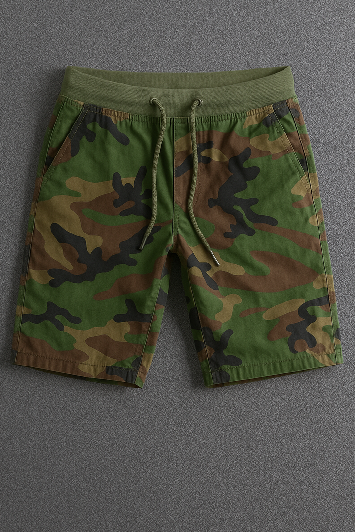 Men’s Camo Print Drawstring Shorts