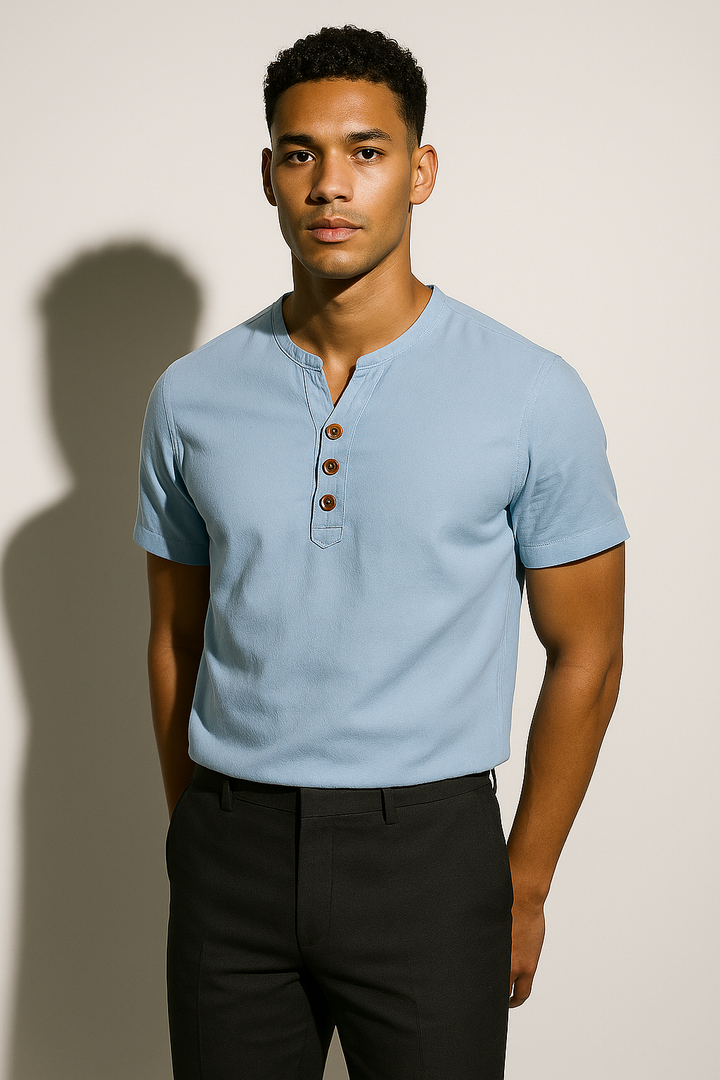 Men’s Short-Sleeve Henley Shirt