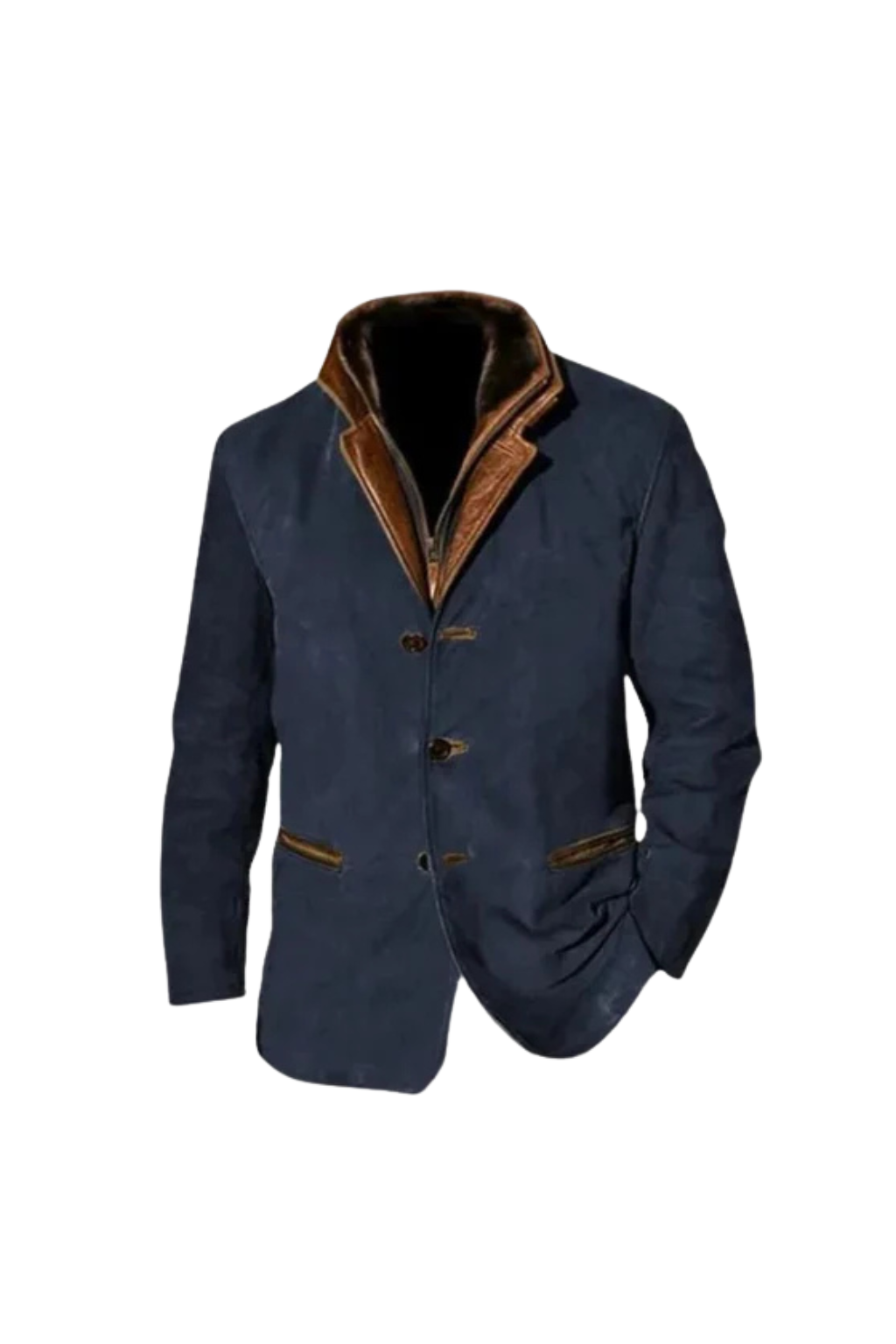 Men’s Suede Jacket with Leather Details