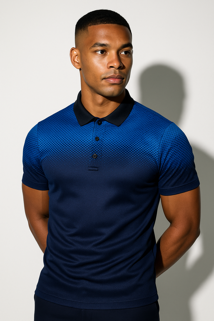 Men’s Athletic Polo Shirt with Ombre Detail