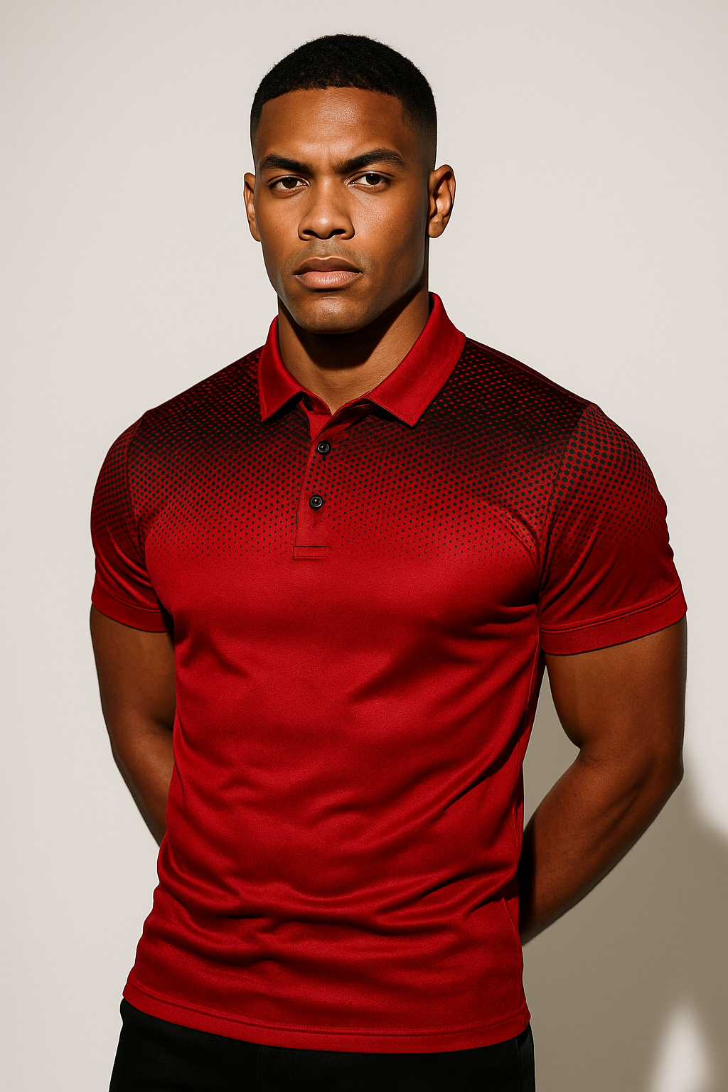 Men’s Athletic Polo Shirt with Ombre Detail