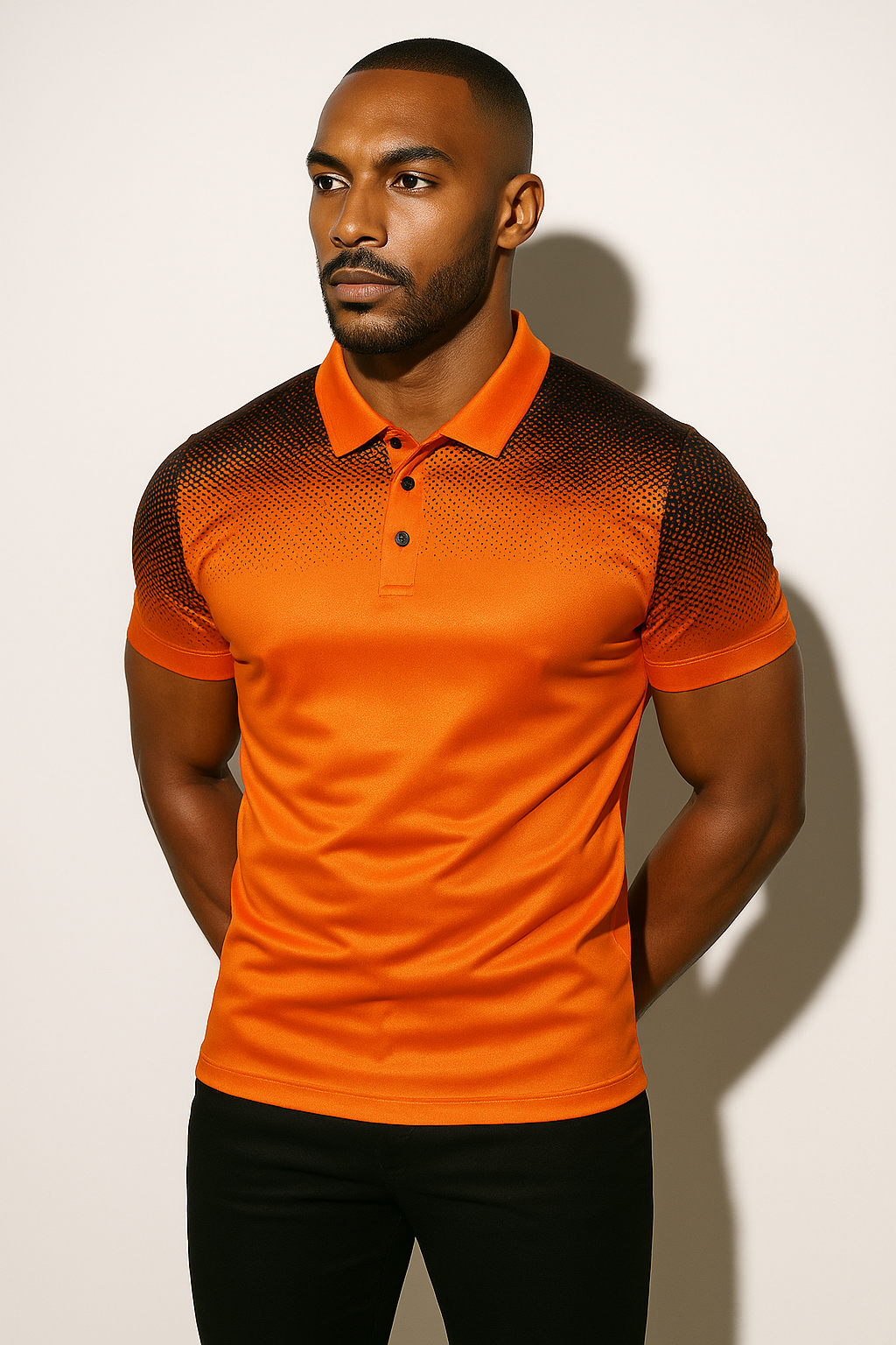Men’s Athletic Polo Shirt with Ombre Detail