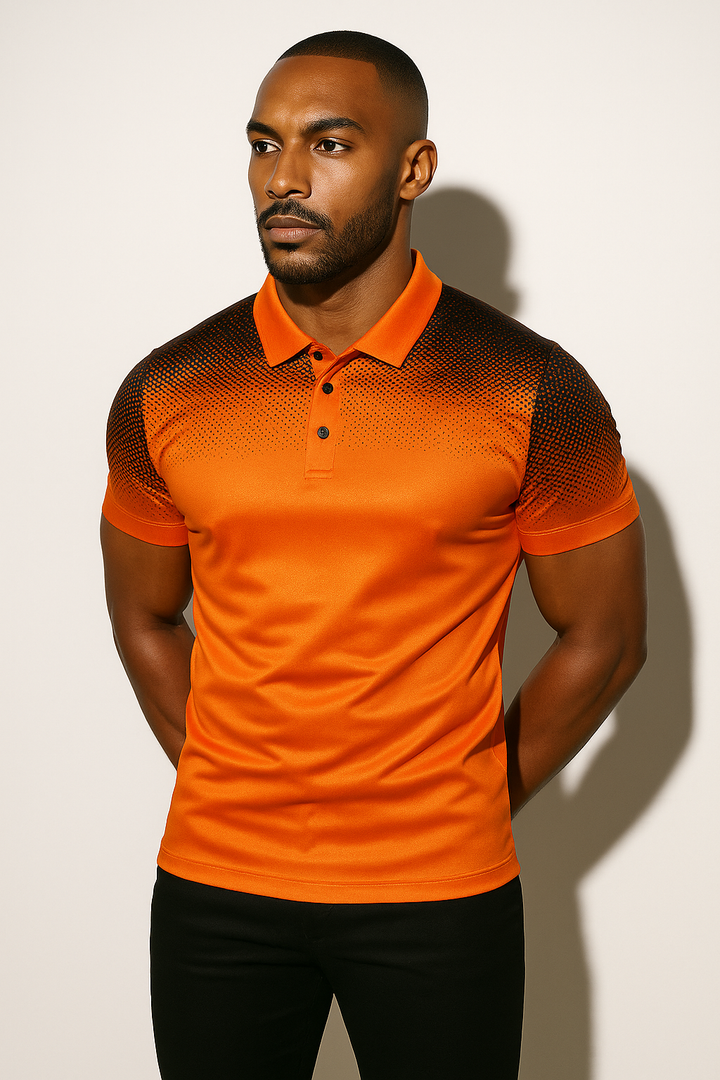 Men’s Athletic Polo Shirt with Ombre Detail