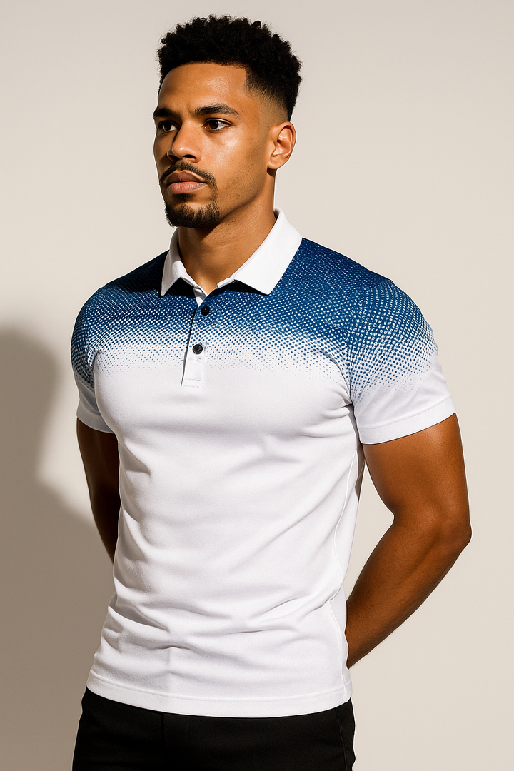 Men’s Athletic Polo Shirt with Ombre Detail