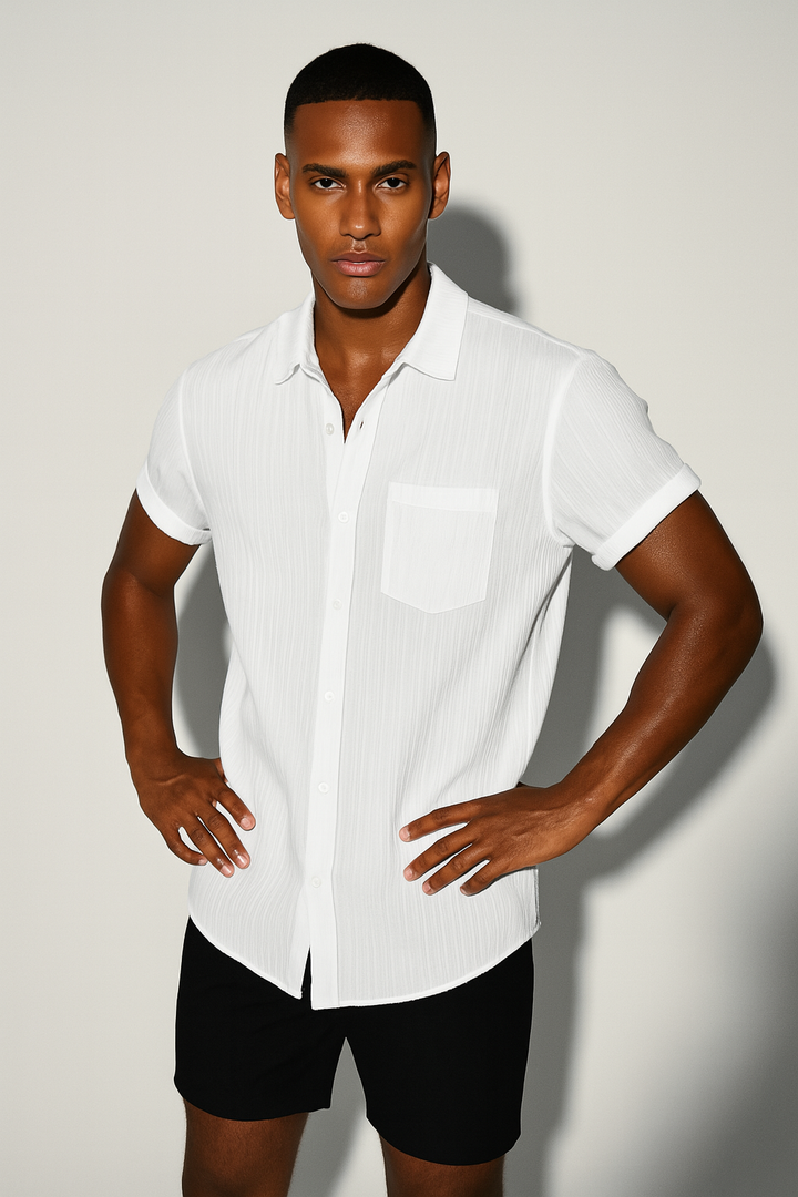 Men’s Classic Short Sleeve Textured Shirt