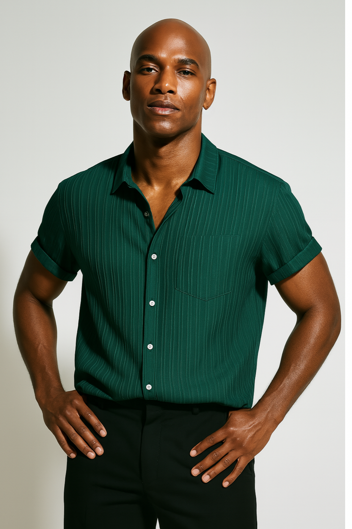 Men’s Classic Short Sleeve Textured Shirt