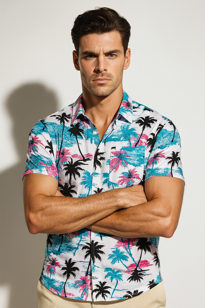 Men’s Hawaiian Print Short Sleeve Shirt