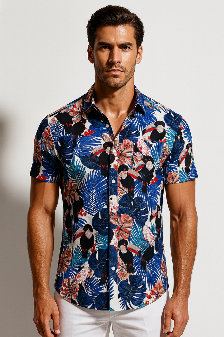 Men’s Hawaiian Print Short Sleeve Shirt