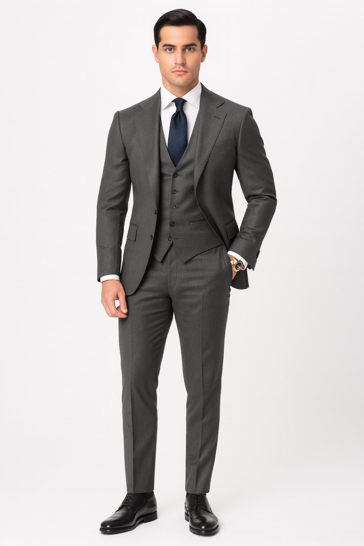 Men's Modern Slim Fit 3-Piece Wedding Guest Suit