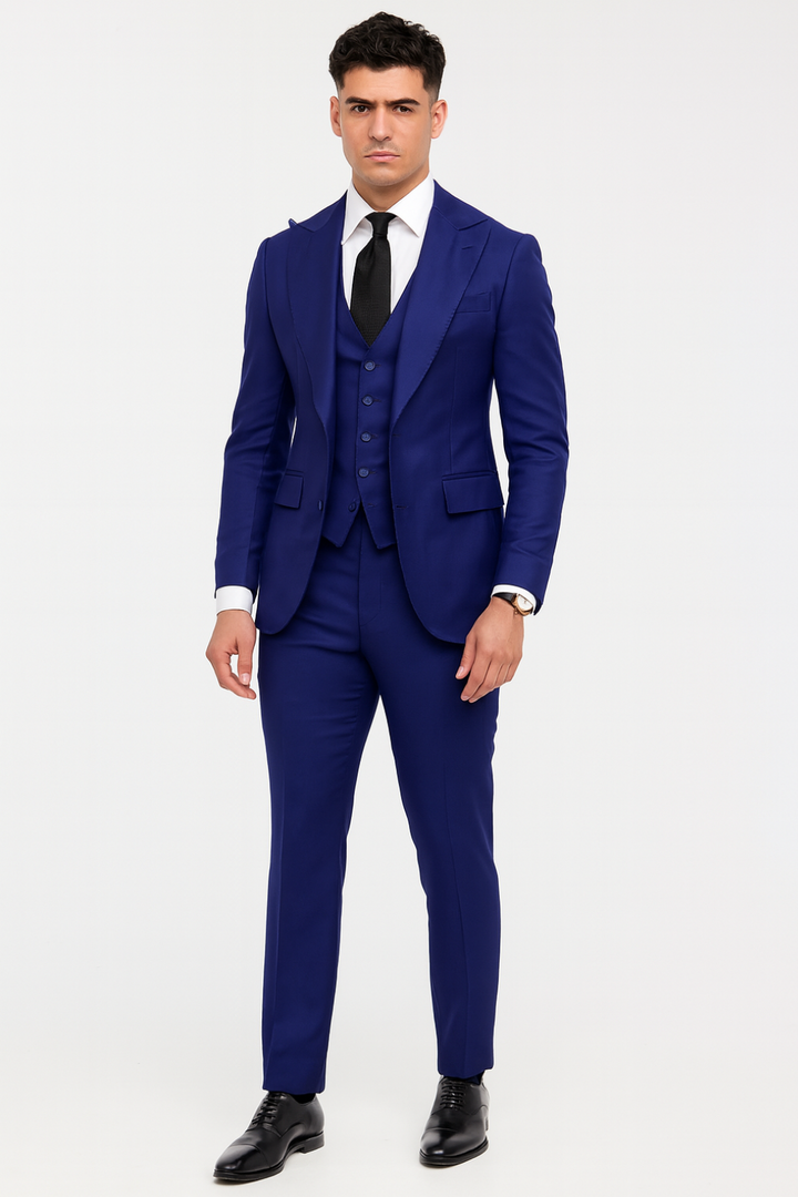 Men's Modern Slim Fit 3-Piece Wedding Guest Suit