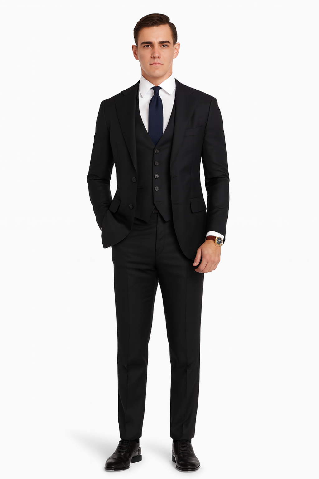 Men's Modern Slim Fit 3-Piece Wedding Guest Suit