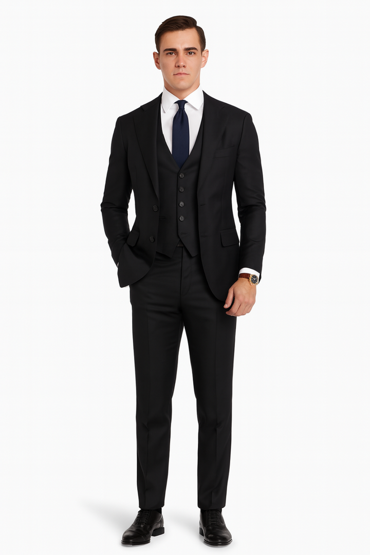 Men's Modern Slim Fit 3-Piece Wedding Guest Suit