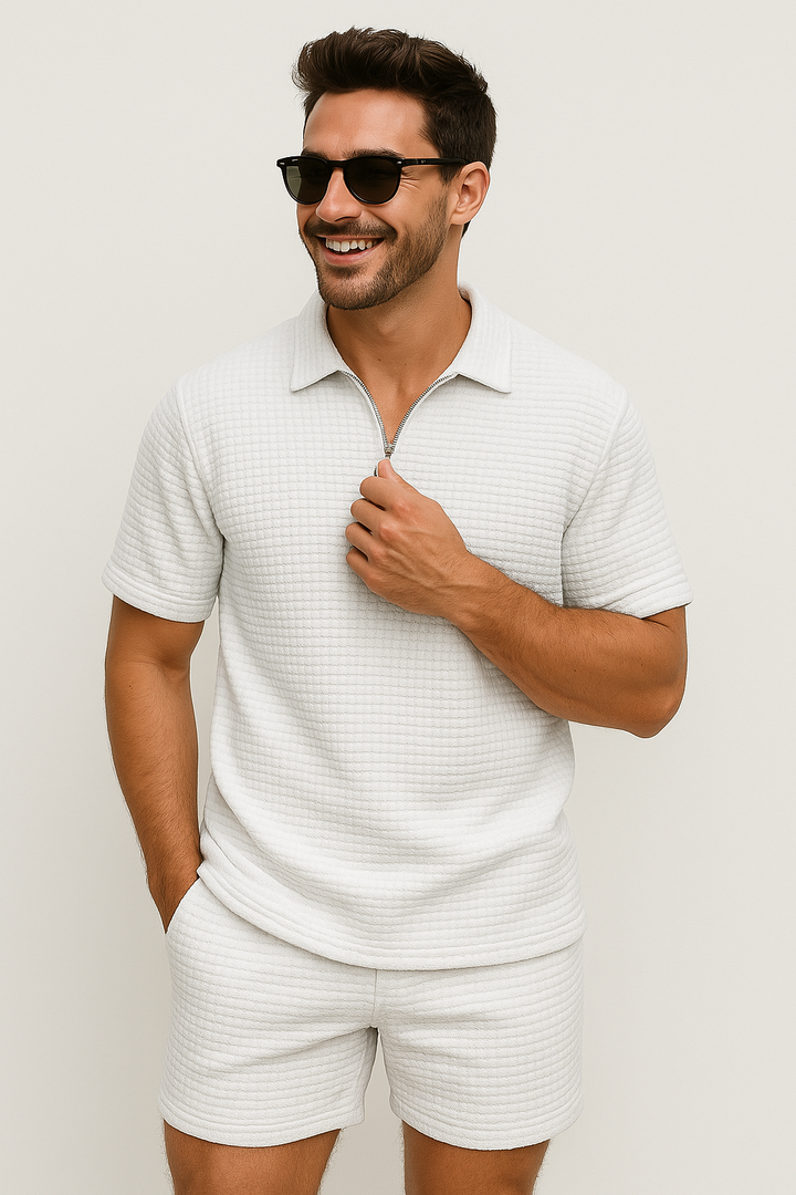 Men’s Waffle Texture Two-Piece Set