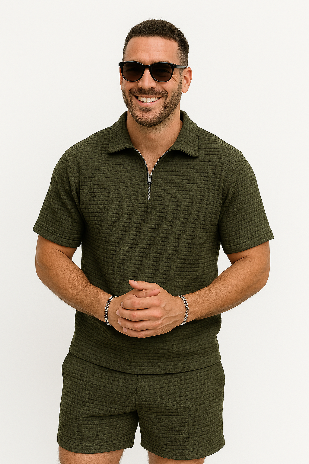 Men’s Waffle Texture Two-Piece Set