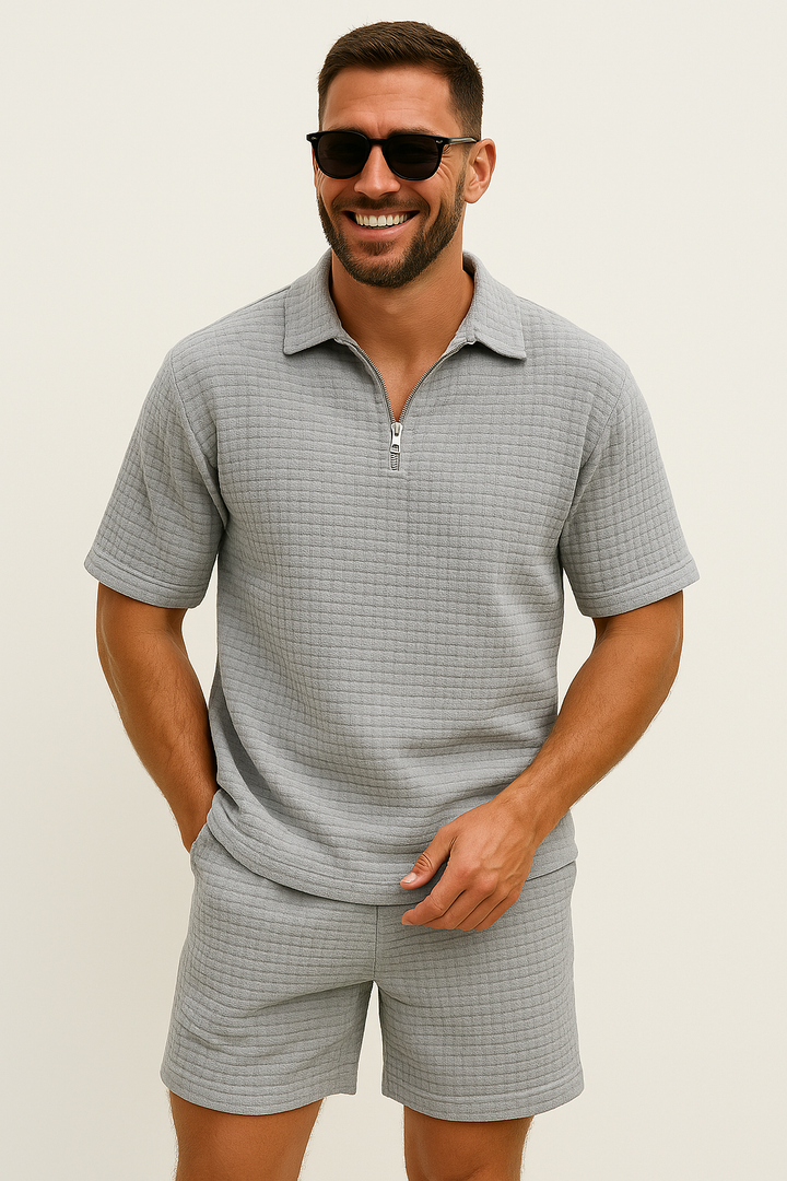 Men’s Waffle Texture Two-Piece Set