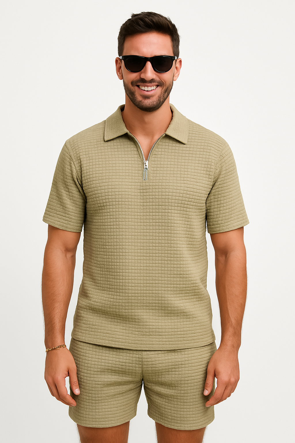 Men’s Waffle Texture Two-Piece Set