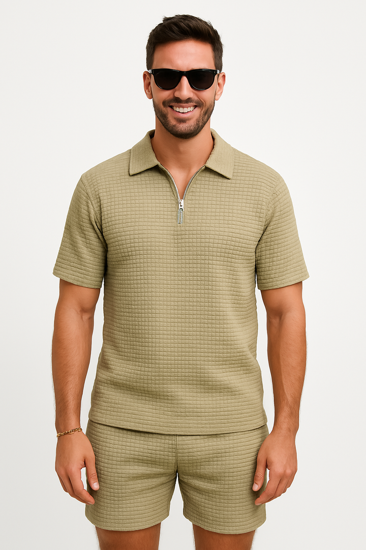 Men’s Waffle Texture Two-Piece Set