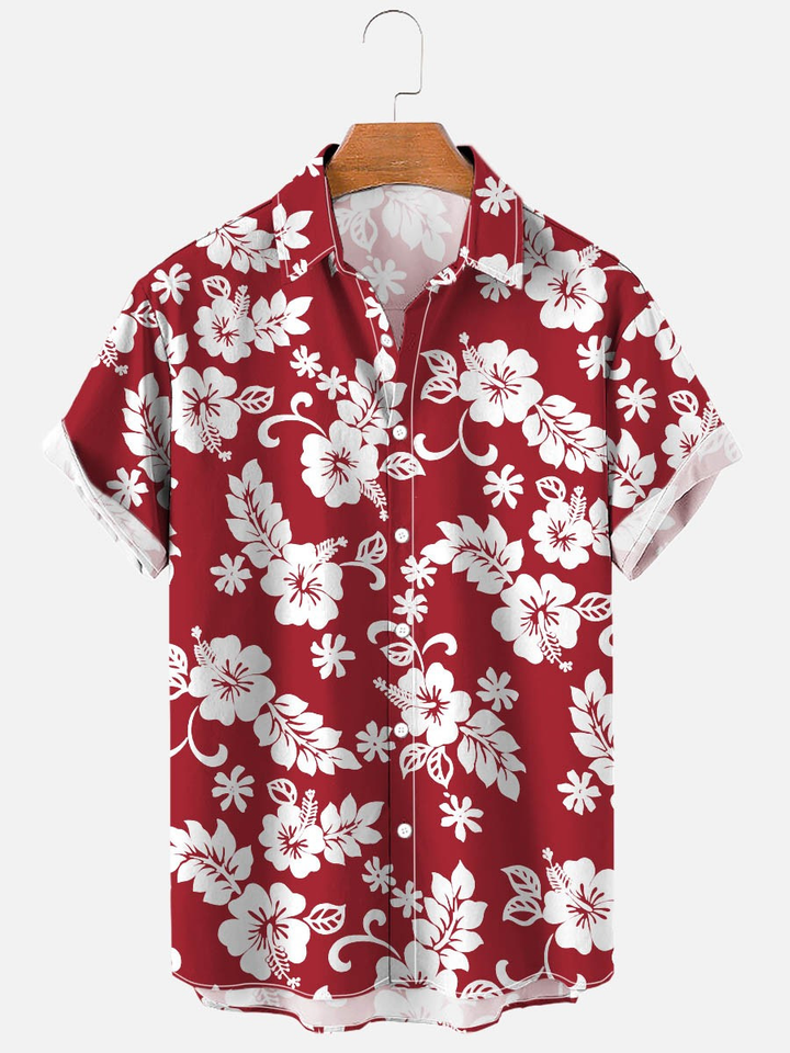 Men’s Tropical Hawaiian Button-Up Shirt