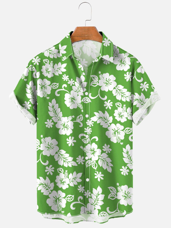 Men’s Tropical Hawaiian Button-Up Shirt