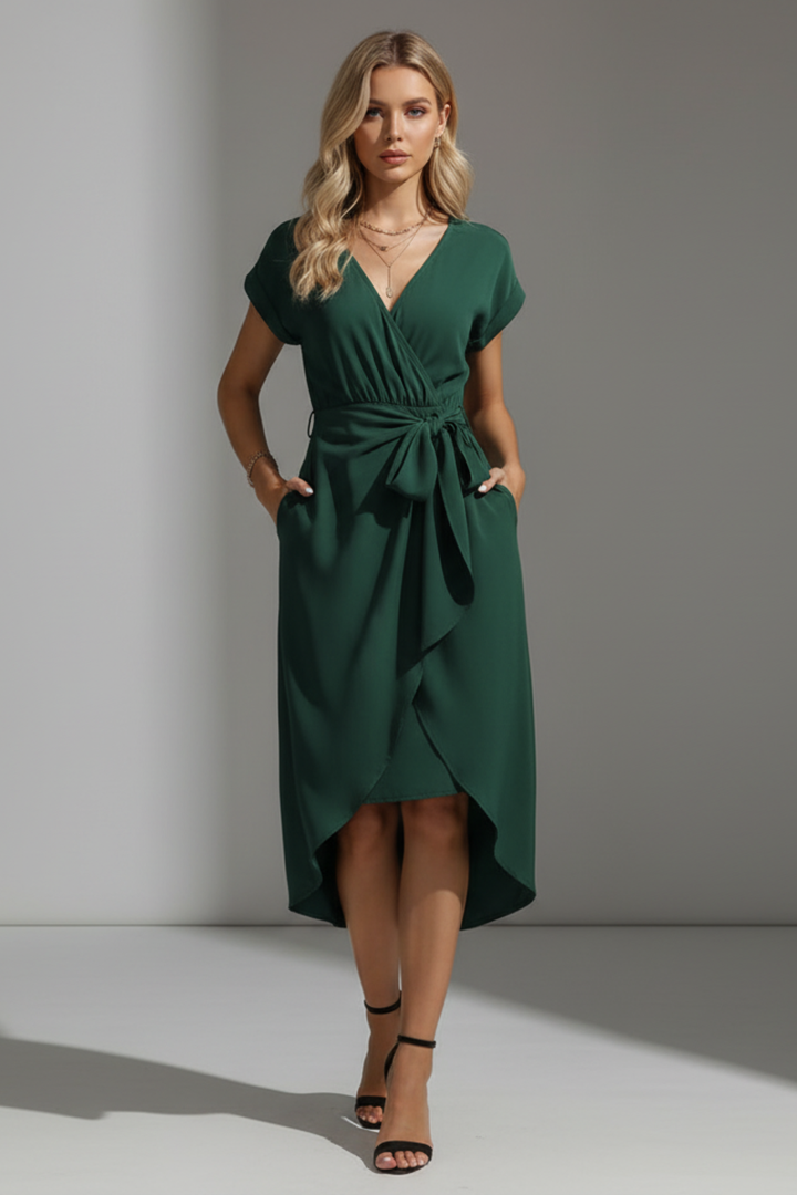 Orla | V-Neck Flattering Christmas Party Midi Dress