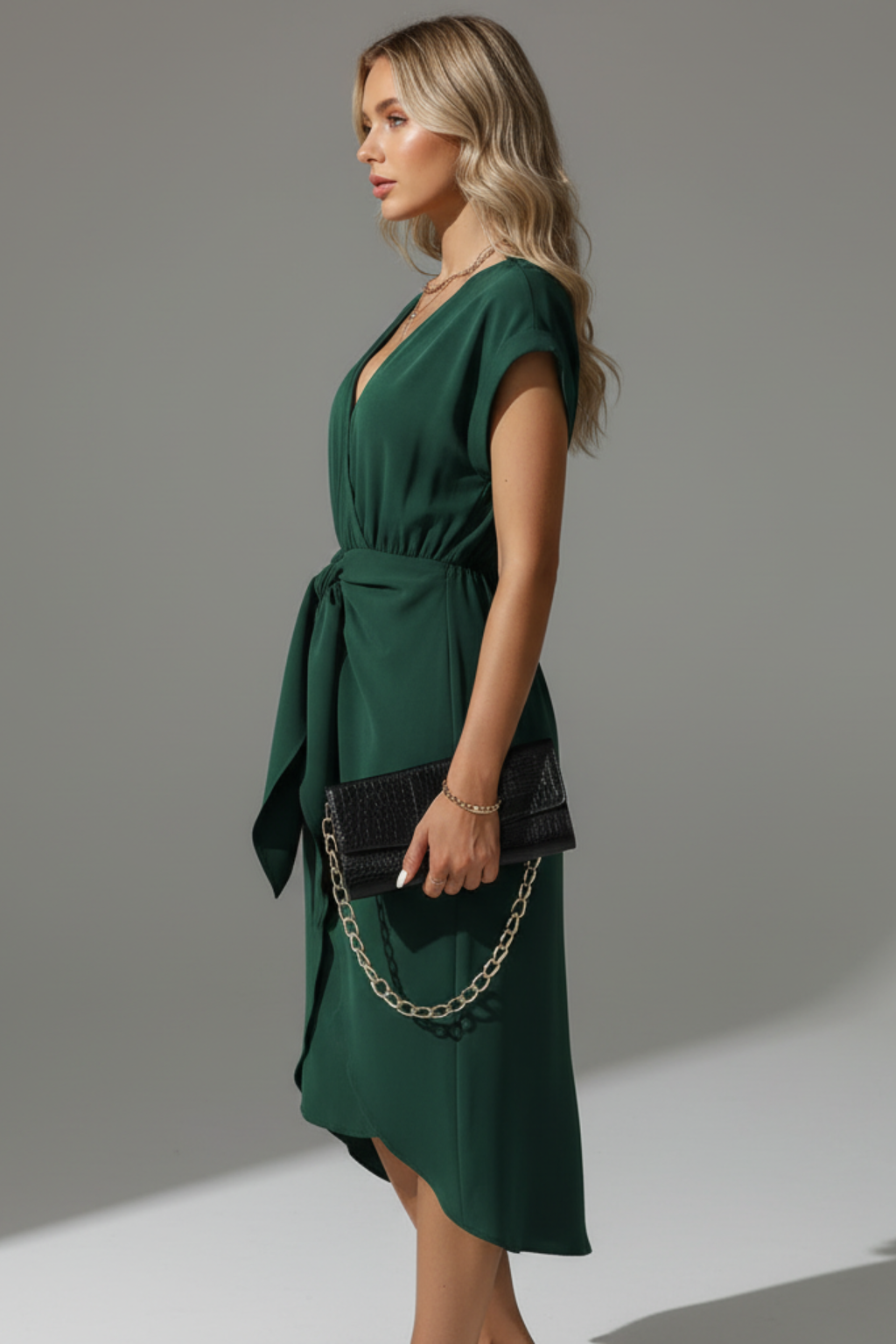 Orla | V-Neck Flattering Christmas Party Midi Dress