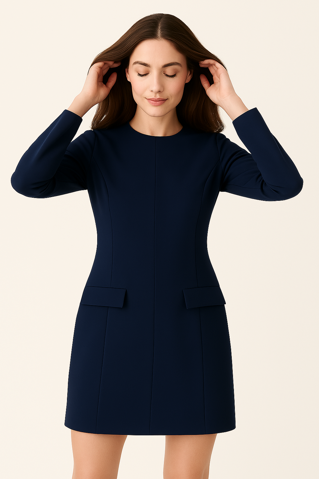 Women's Crepe Flare Sleeve Mini Dress
