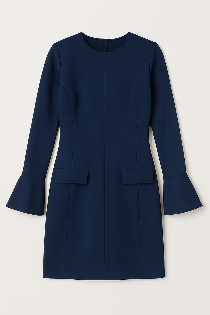 Women's Crepe Flare Sleeve Mini Dress