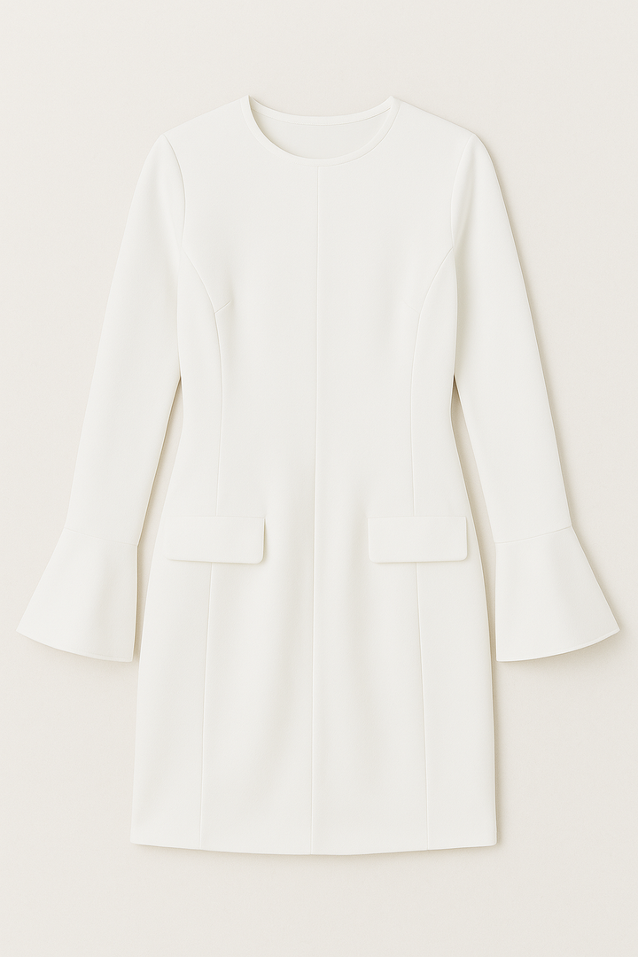 Women's Crepe Flare Sleeve Mini Dress
