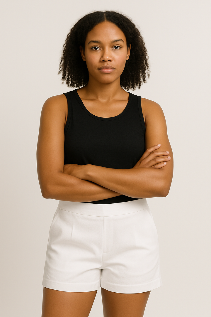 Women’s White High-Waisted Shorts