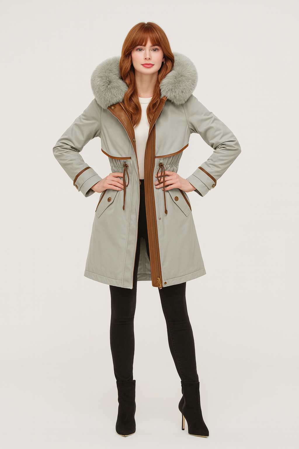Women's Adjustable Waist Parka Jacket