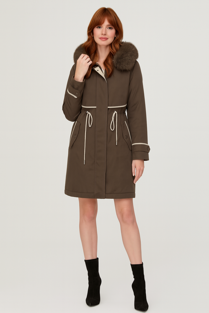 Women's Adjustable Waist Parka Jacket