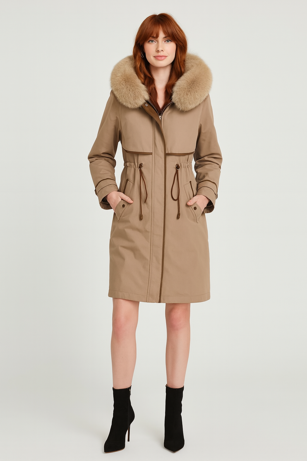 Women's Adjustable Waist Parka Jacket