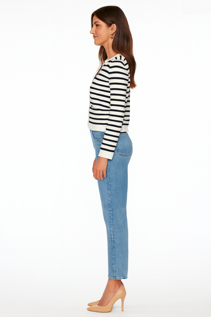 Women’s Black Stripes Cardigan