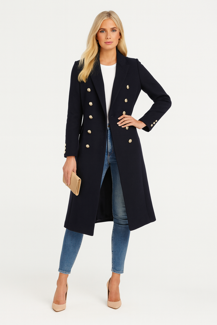 Women's Button Down Long Winter Coat